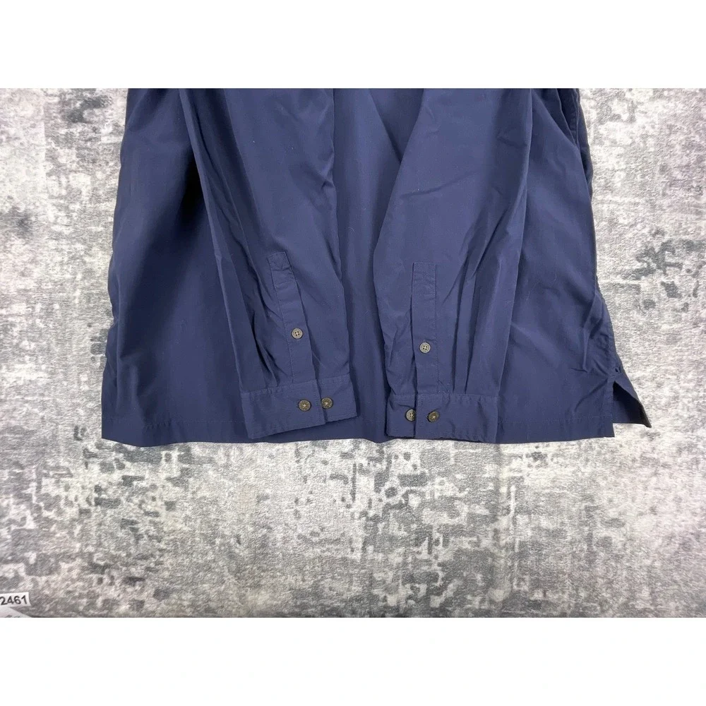 The North‎ Face Mens XL Button Up Shirt Solid Navy Blue Gorpcore Hiking Utility
